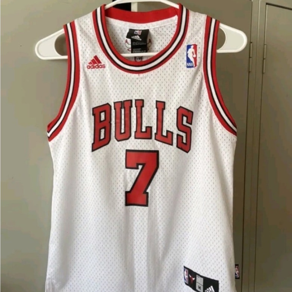 Adidas Bulls Jersey in White and Red